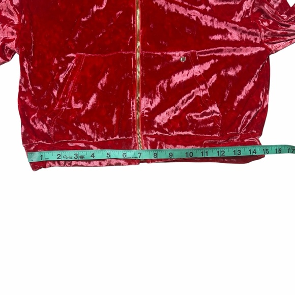 Fabletics Strawberry Red Crushed Velour Sports Bra & Cropped Hoodie - S & XS - Picture 15 of 16